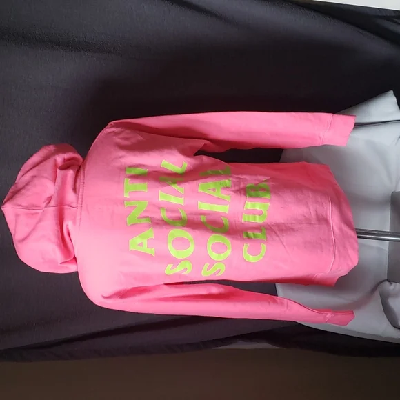 Anti Social Social Club Pink Hate hoodie sweatshirt - Picture 6 of 11